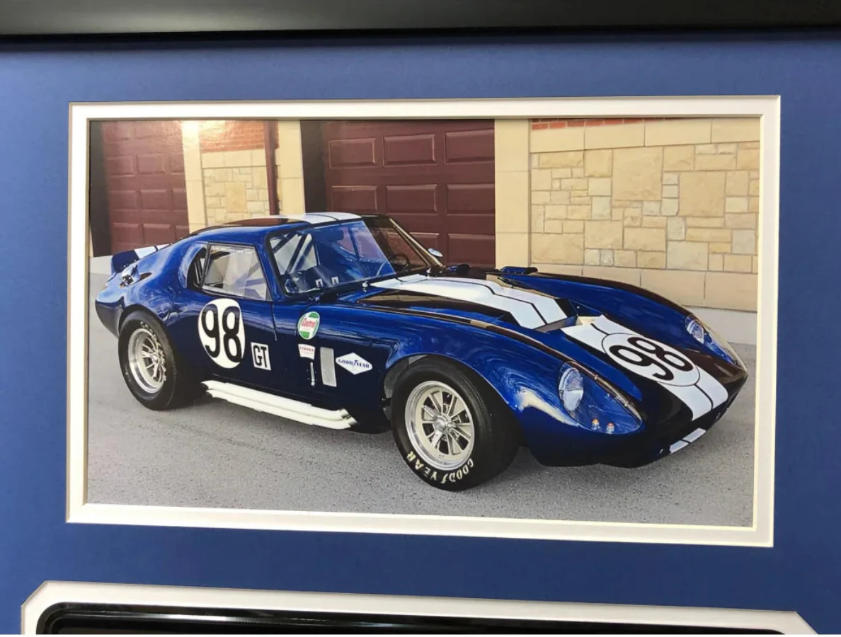Carroll Shelby Framed Movie Prop Plate Ford vs Ferrari COBRA Daytona Coupe - Image 3
