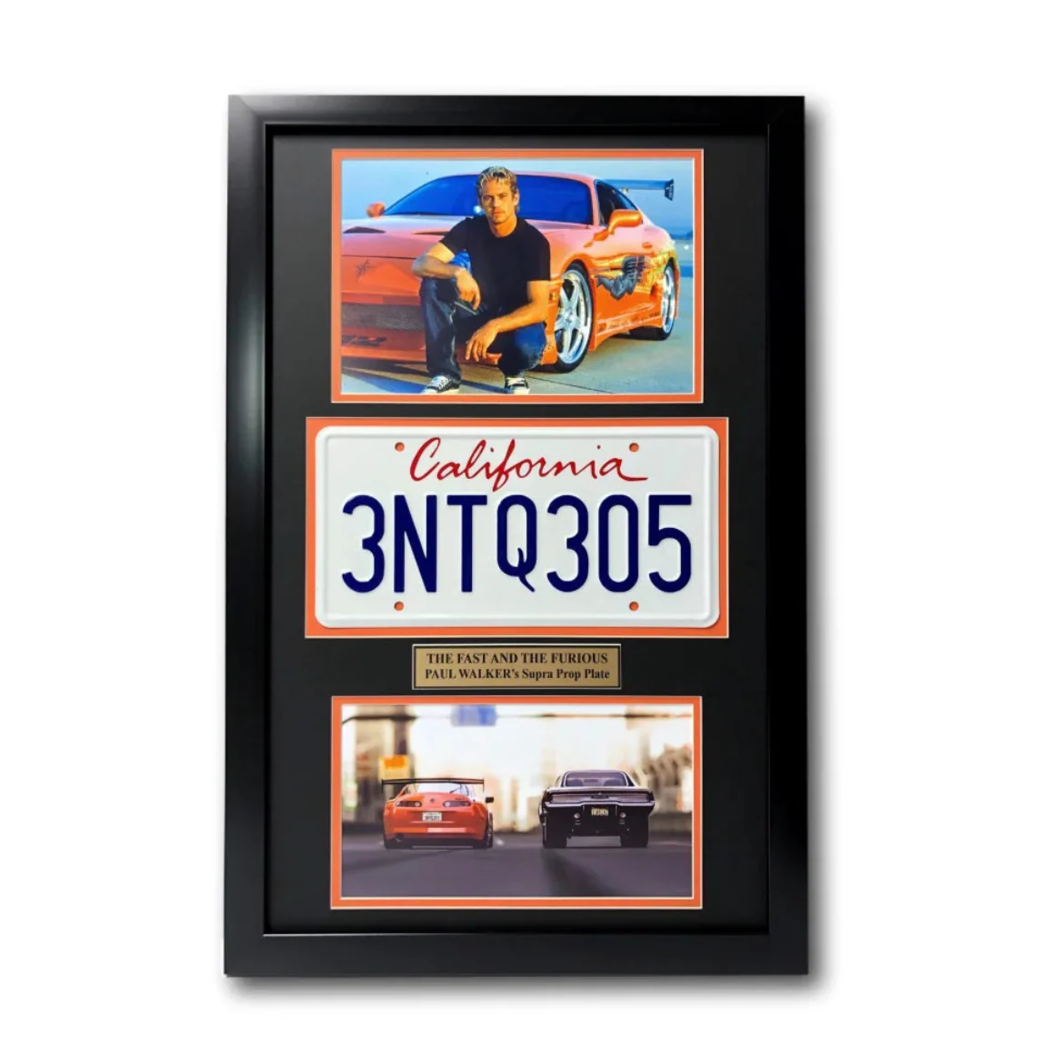 "Fast & The Furious" Paul Walker Movie Car License Plate Framed Collage