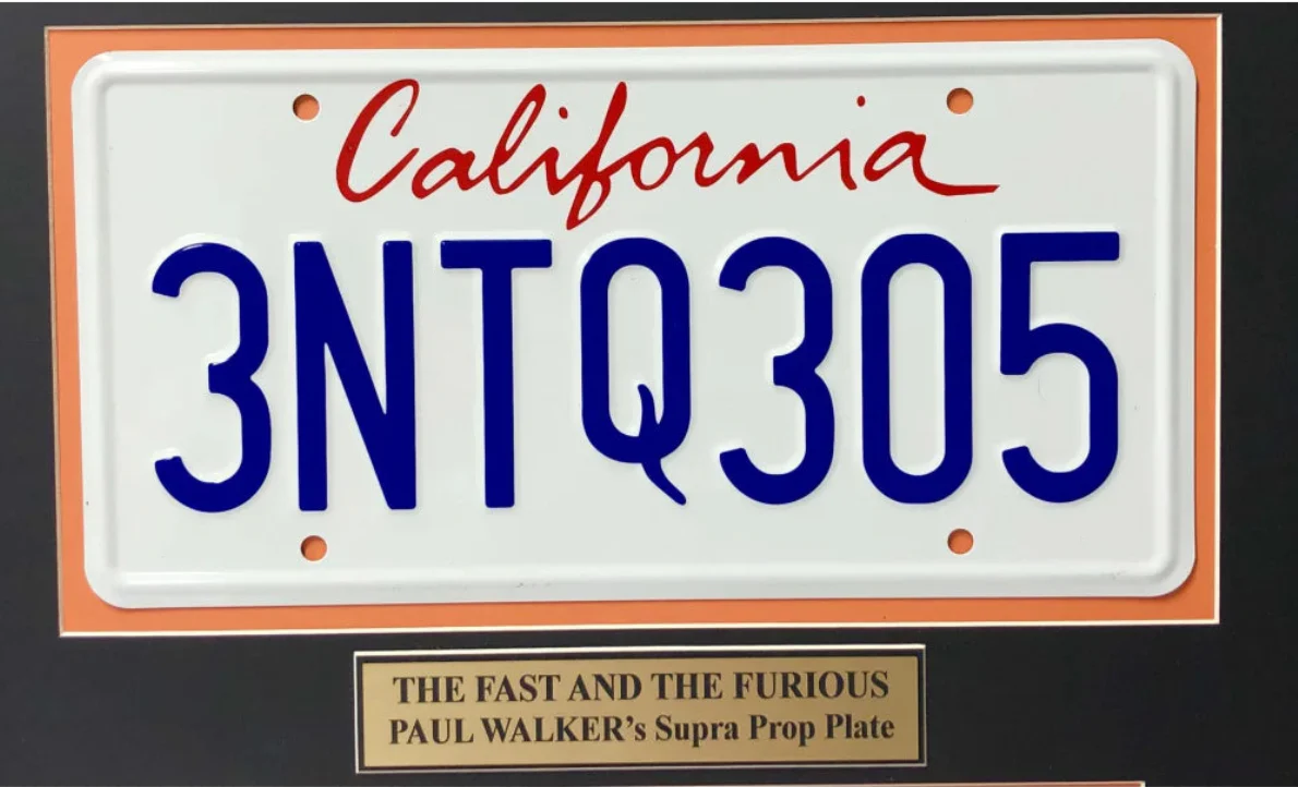 "Fast & The Furious" Paul Walker Movie Car License Plate Framed Collage - Image 3