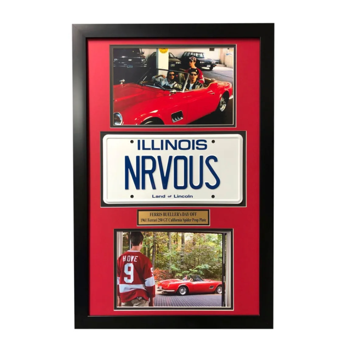 "Ferris Bueller's Day Off" Matthew Broderick Movie Car License Plate Framed Collage