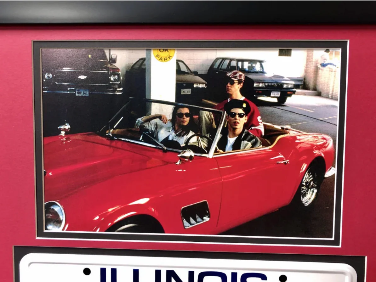 "Ferris Bueller's Day Off" Matthew Broderick Movie Car License Plate Framed Collage - Image 3