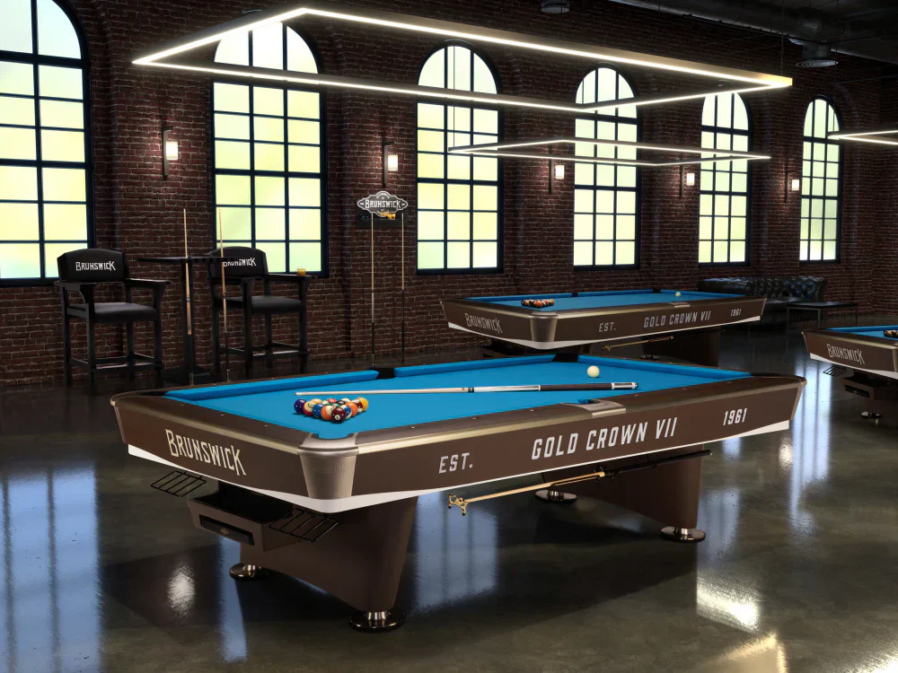 Gold Crown VII 9' Pool Table - Classic Brown - Image 4