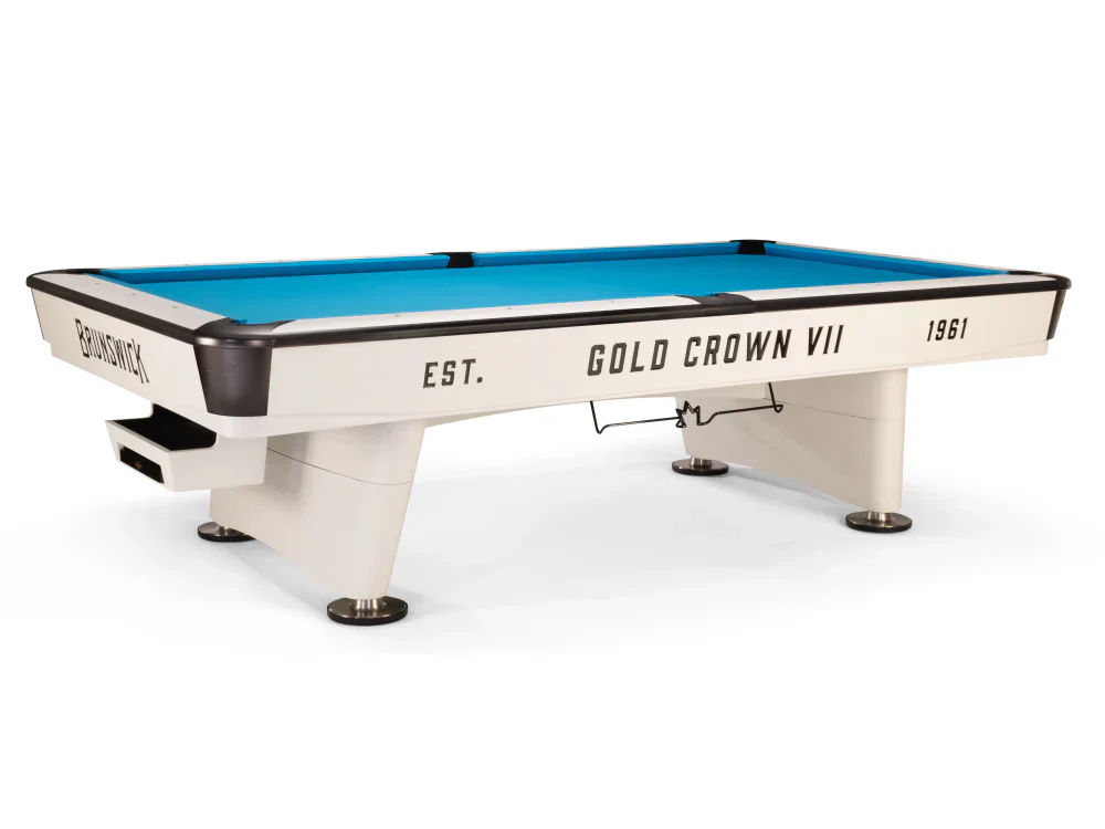 Gold Crown VII 9' Pool Table - Modern White