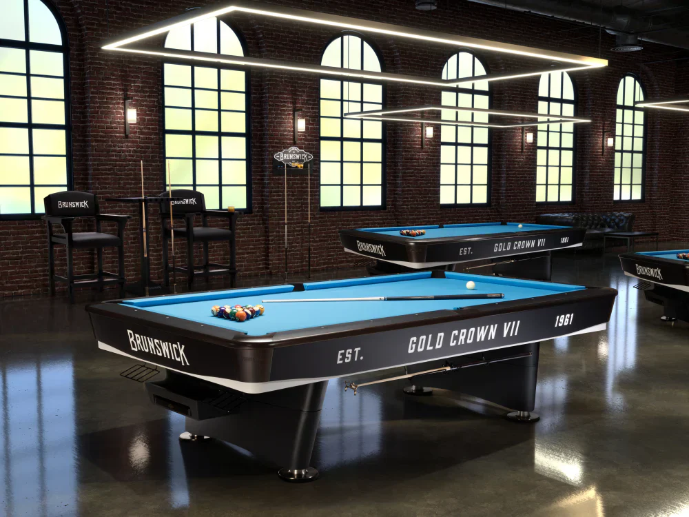 Gold Crown VII 9' Pool Table - Tournament Black - Image 4