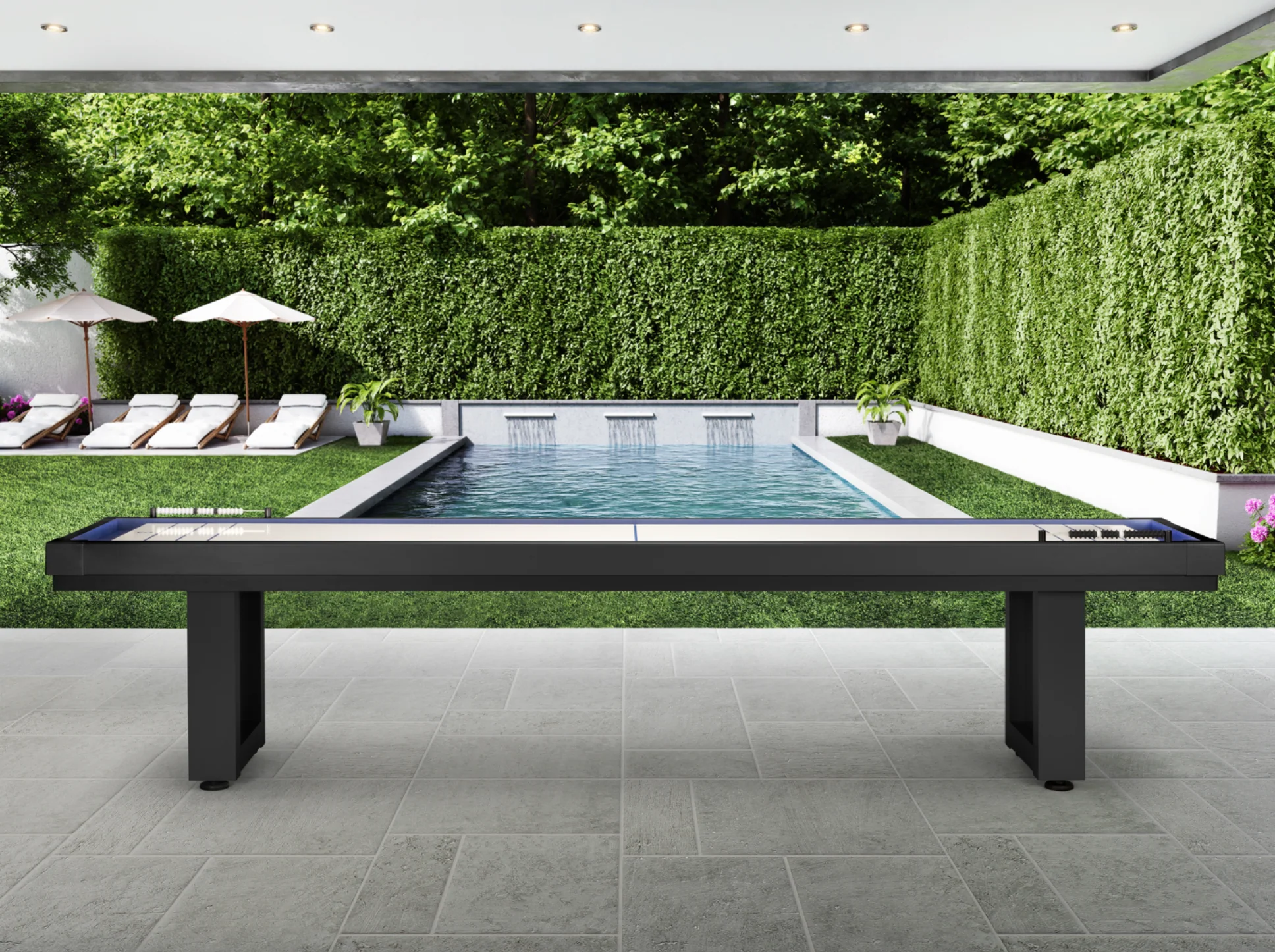 Lanai Shuffleboard Table - Obsidian Black - Image 5