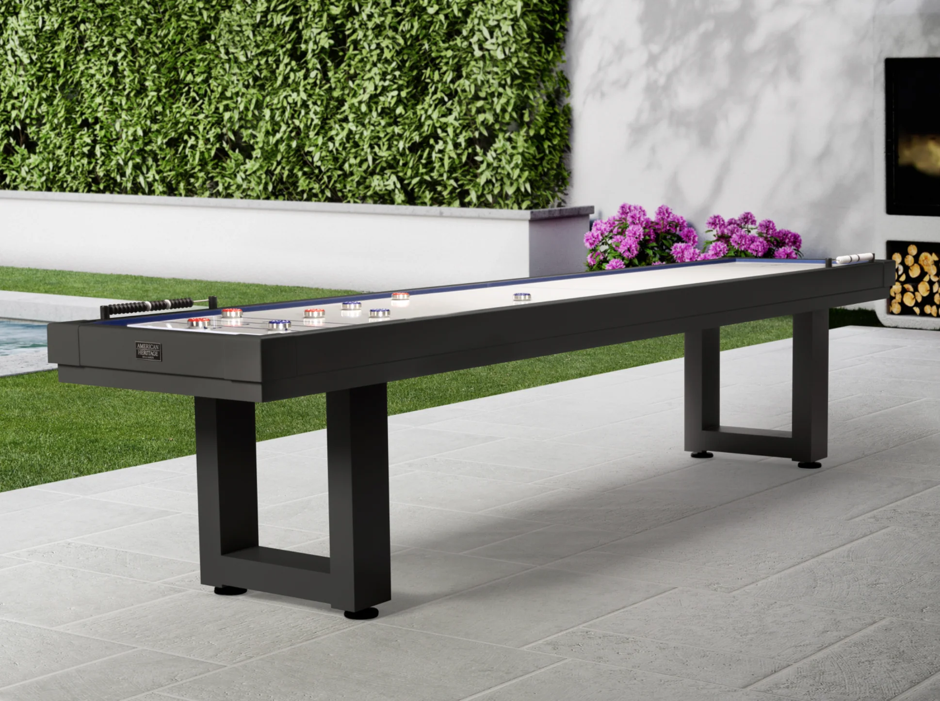 Lanai Shuffleboard Table - Obsidian Black - Image 8
