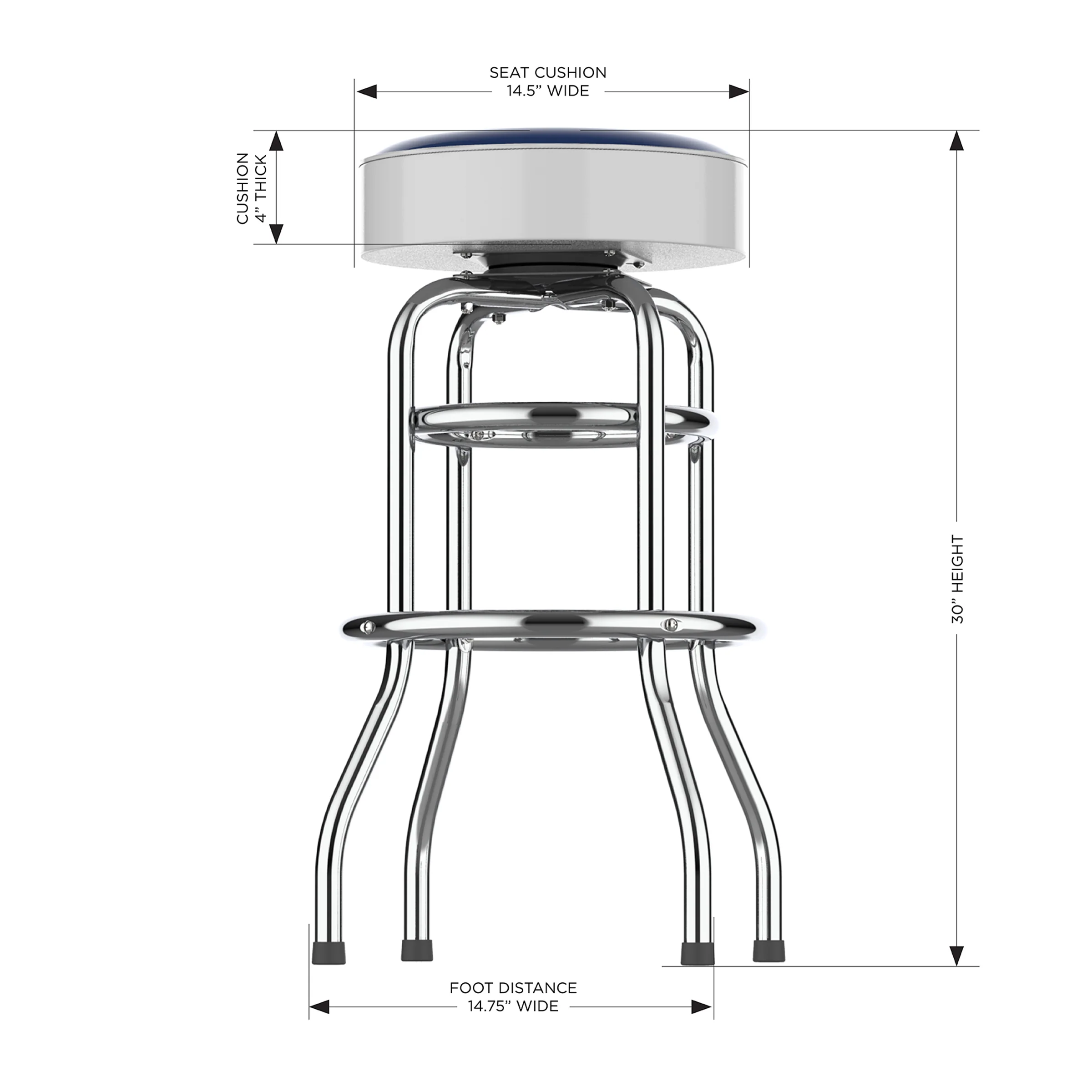 MLB Licensed 30" Chrome Barstool - Image 4