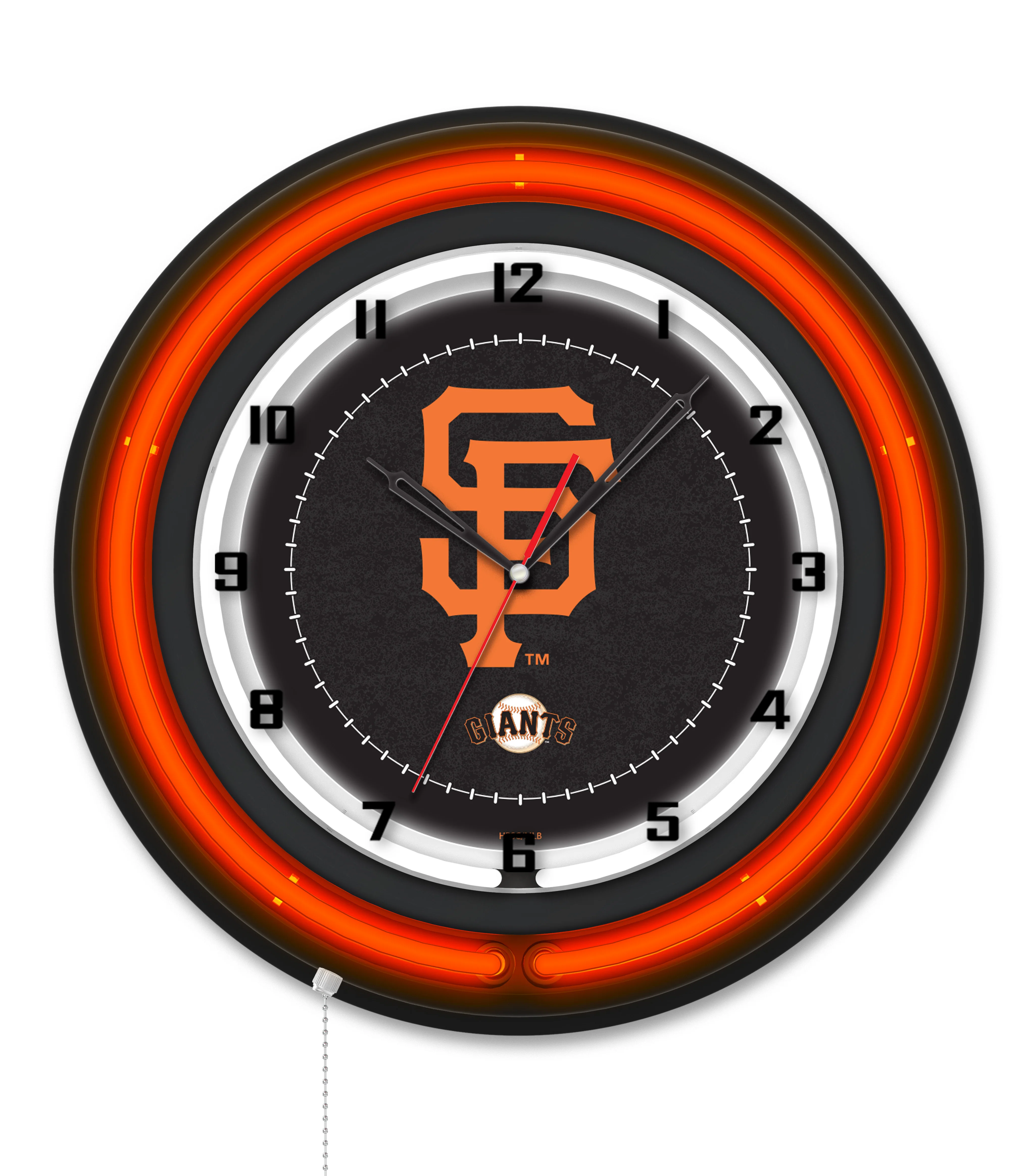 MLB Licensed Black Case 19" Neon Clock