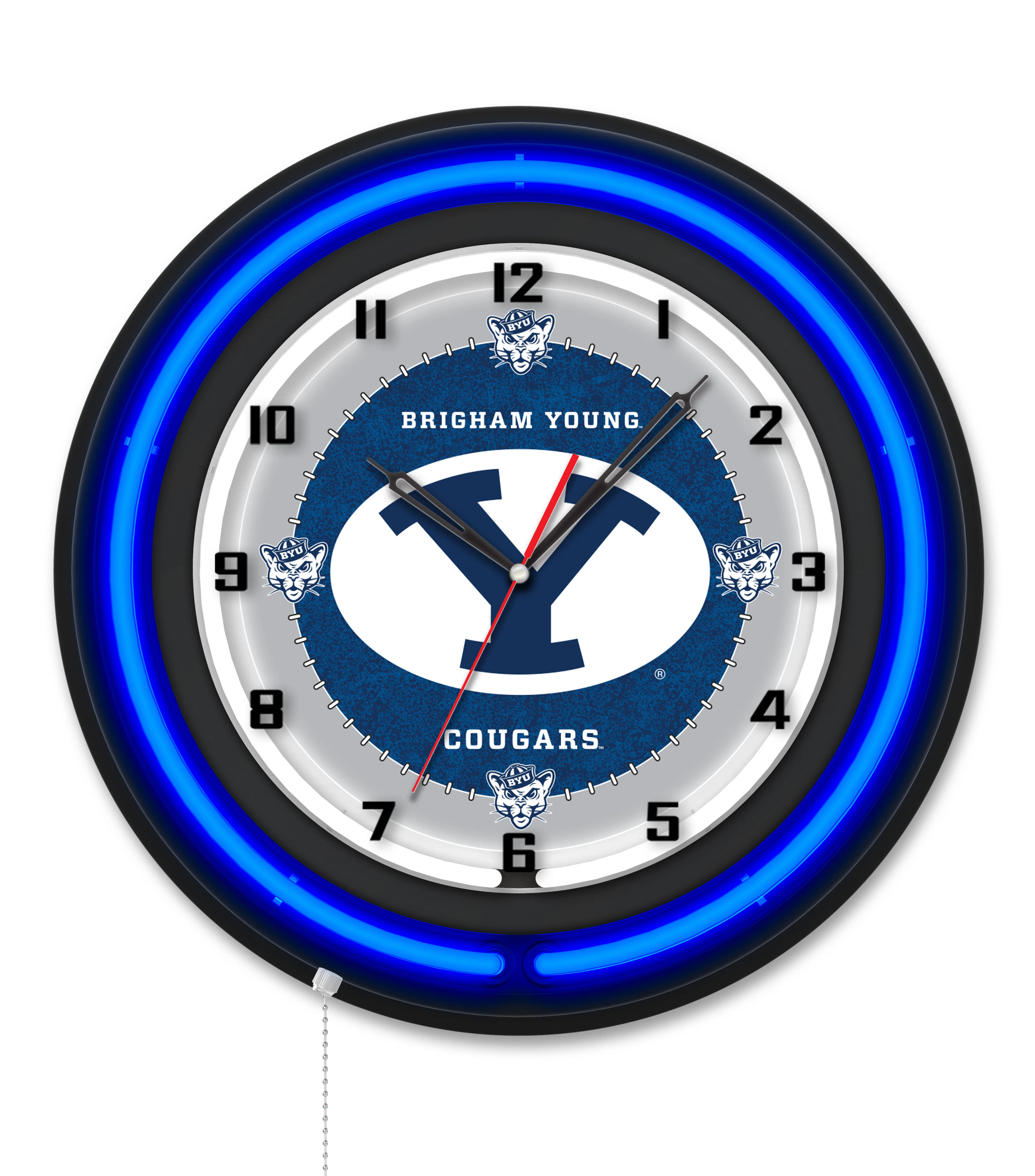 NCAA Licensed Black Case 19" Neon Clock - Image 9