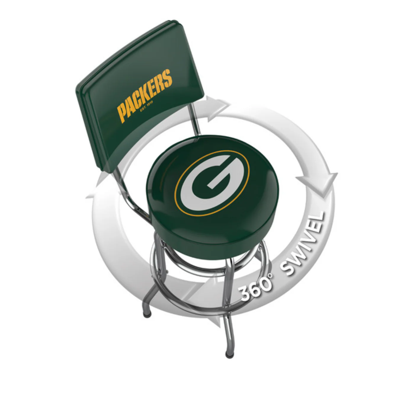 NFL Licensed 30" Chrome Barstool with Backs - Image 2