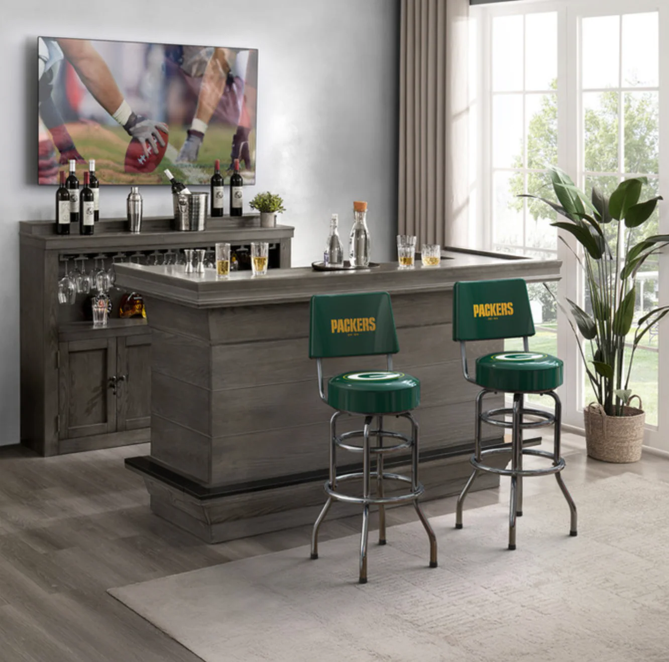 NFL Licensed 30" Chrome Barstool with Backs - Image 4