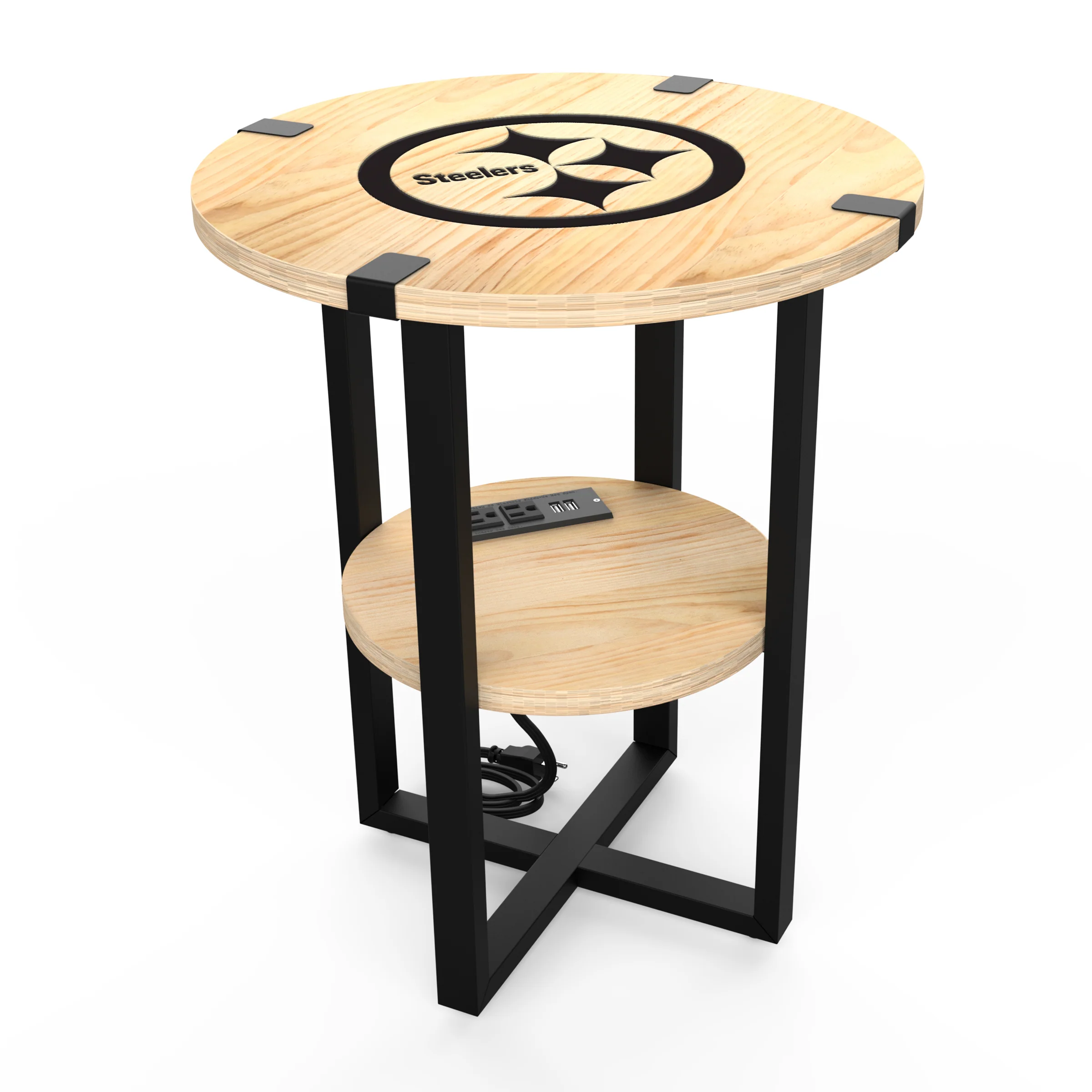 NFL Licensed Round Side Table with Charger - Image 18