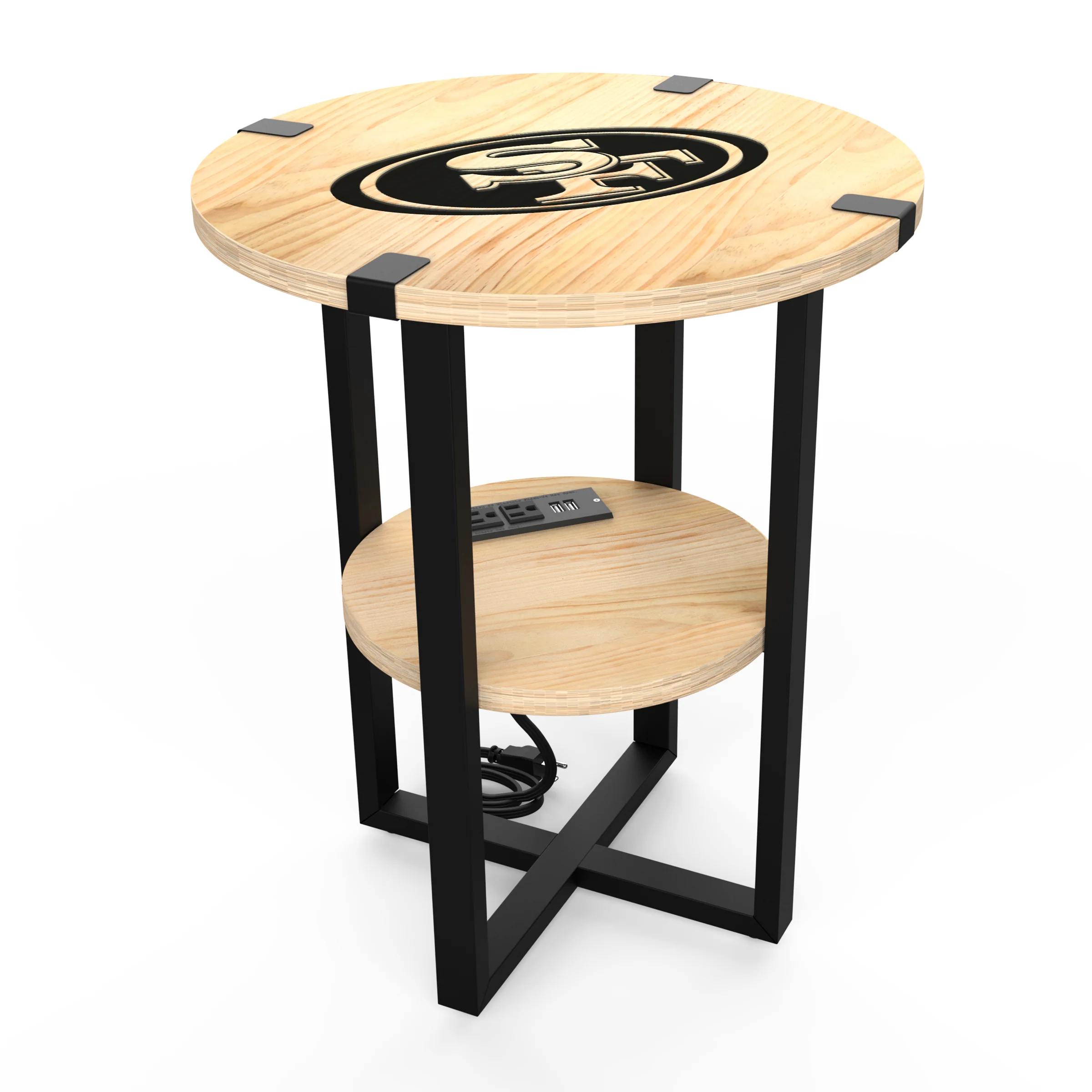NFL Licensed Round Side Table with Charger - Image 24