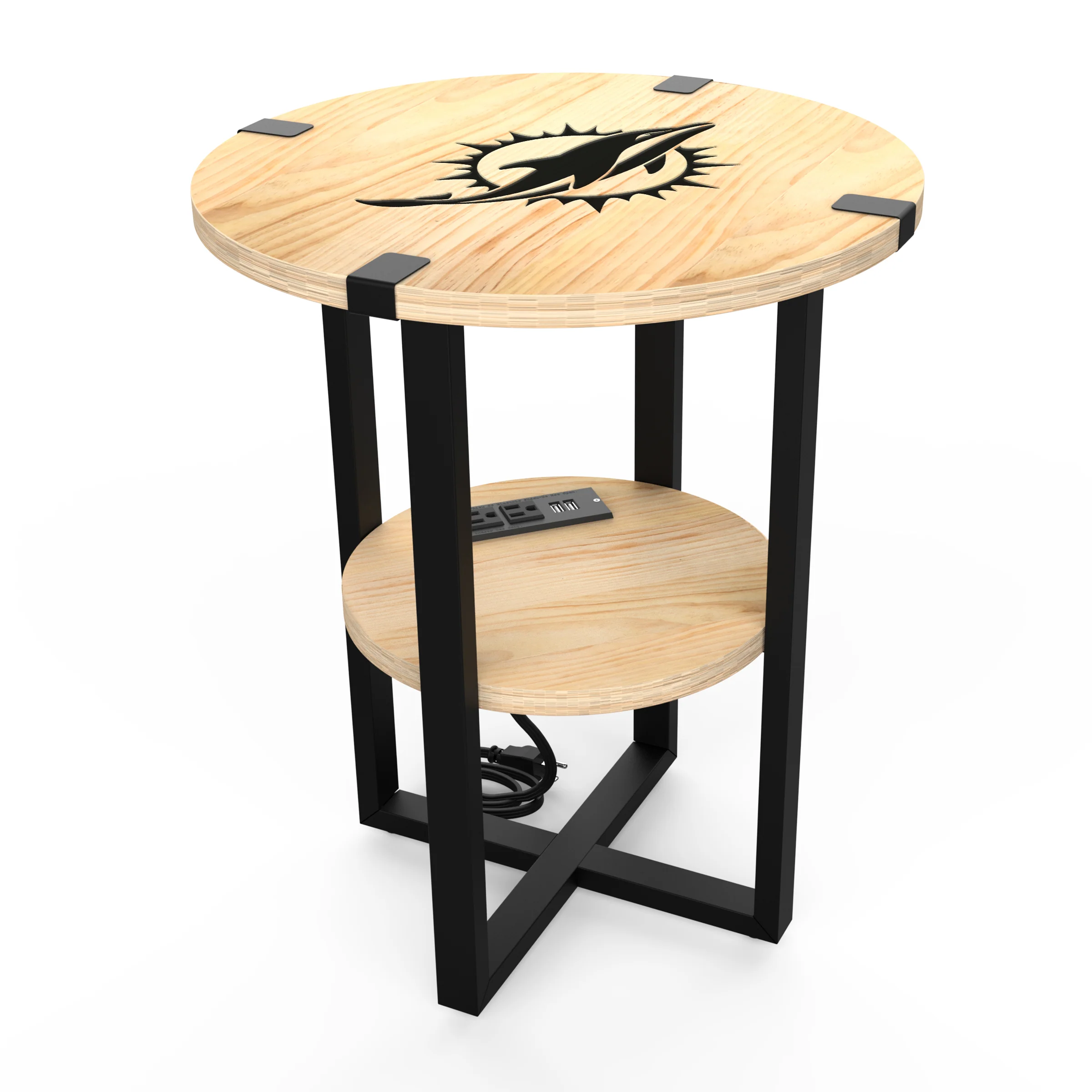 NFL Licensed Round Side Table with Charger - Image 42