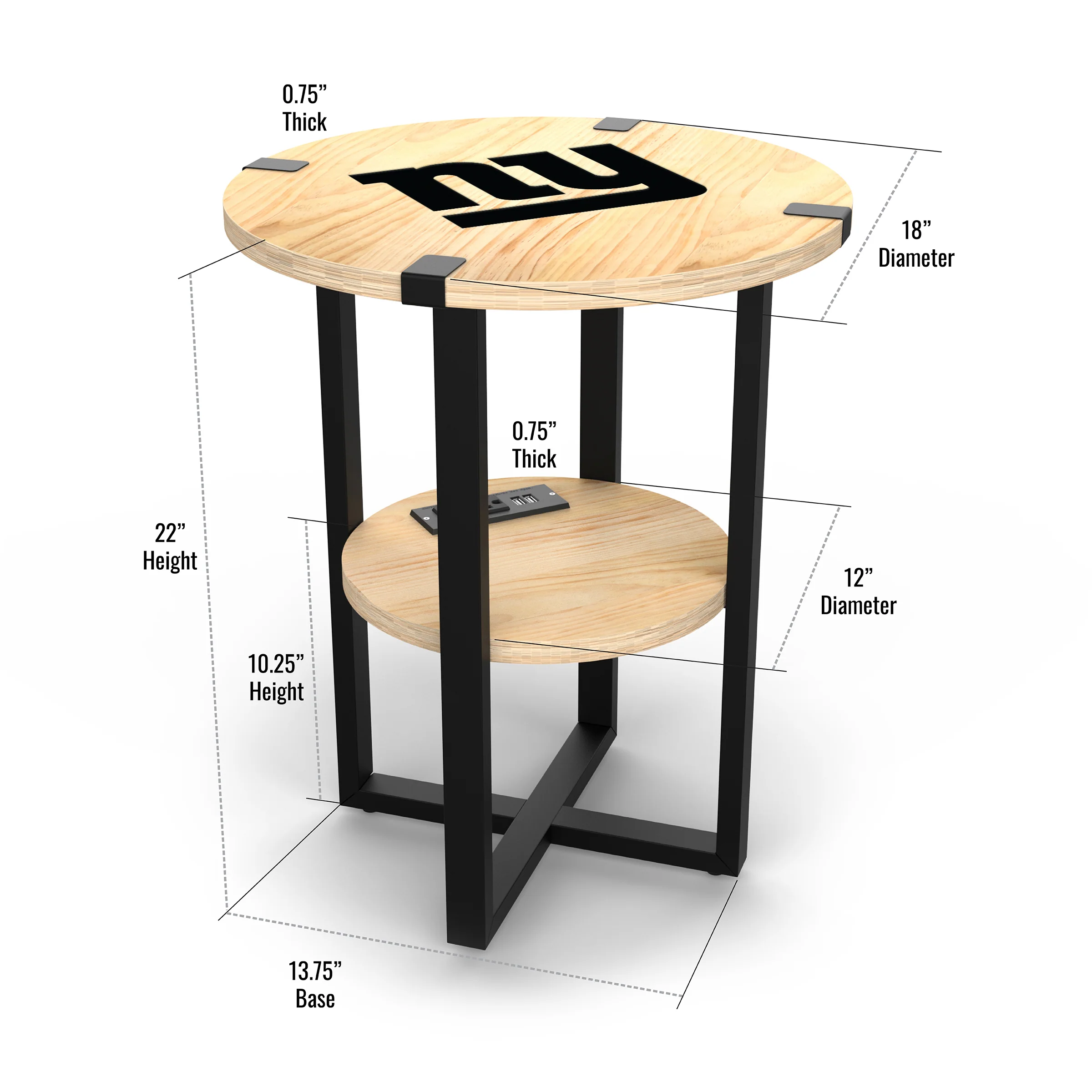 NFL Licensed Round Side Table with Charger - Image 58