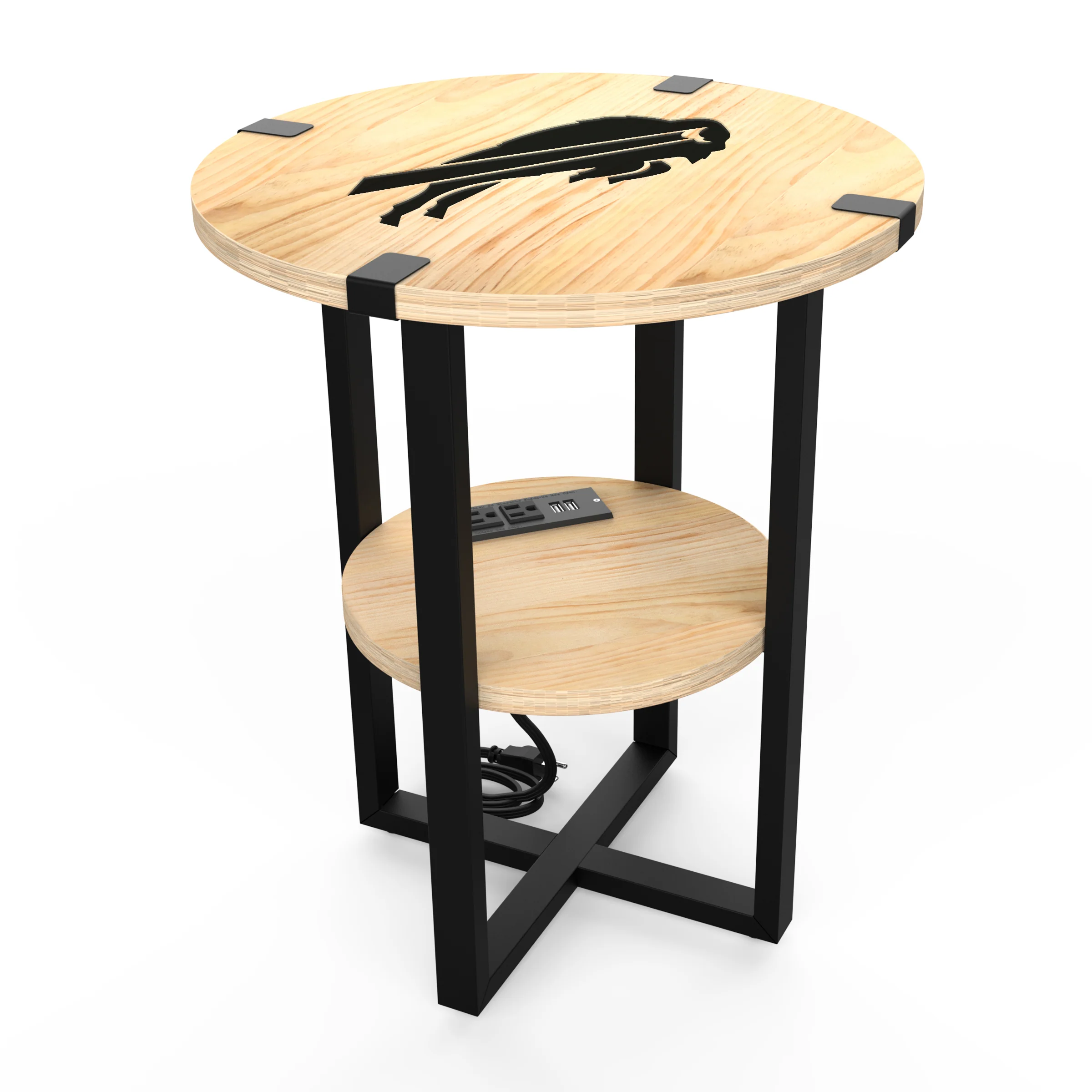 NFL Licensed Round Side Table with Charger - Image 78
