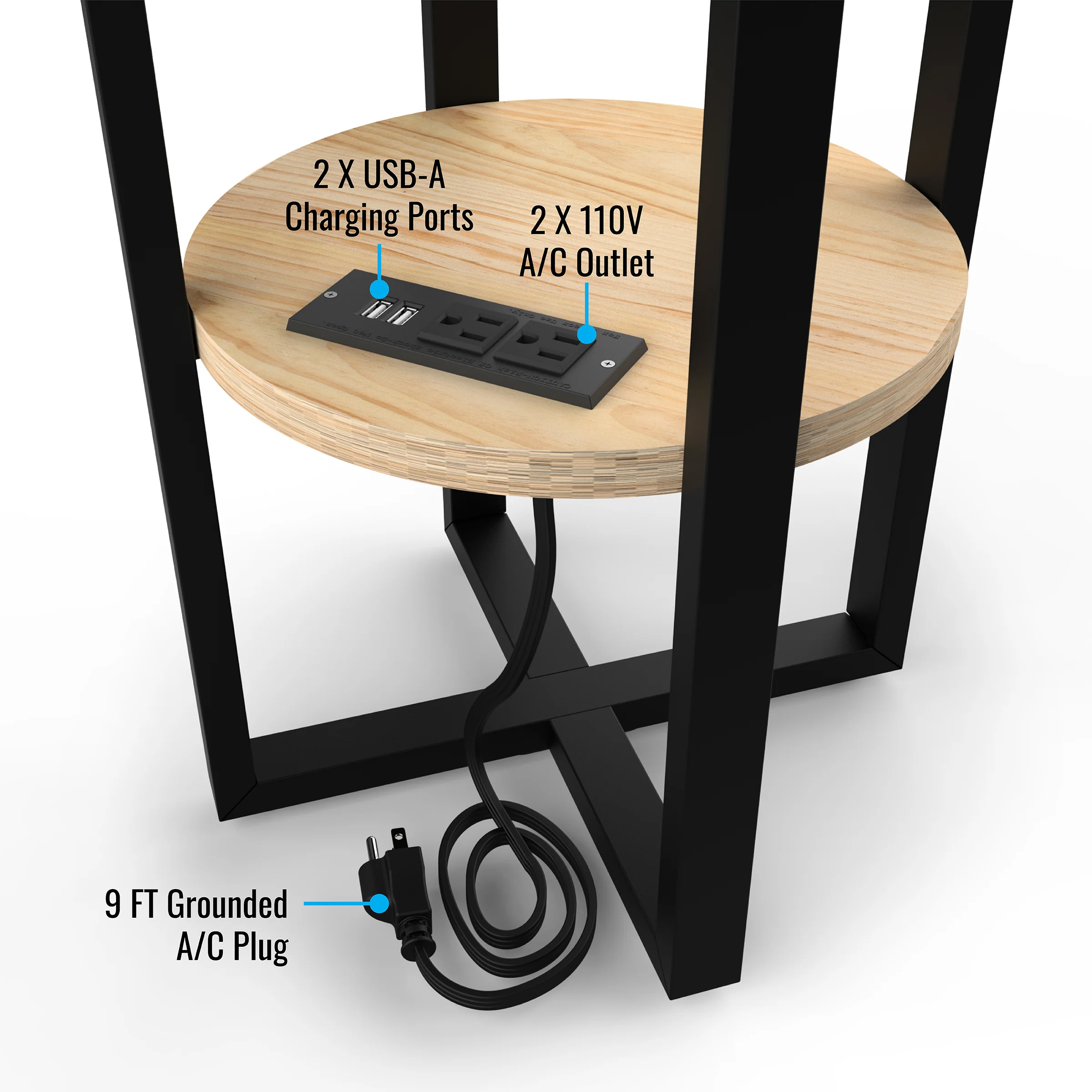 NFL Licensed Round Side Table with Charger - Image 9