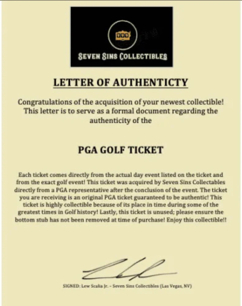 Payne Stewart Framed Authentic 1999 U.S. Open Ticket Collage COA Golf PGA US - Image 5