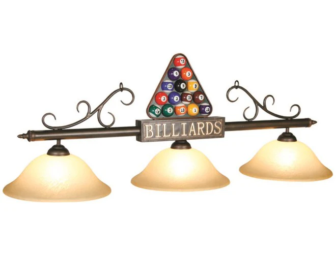 Ram Gameroom Products Billiards Bronze Bar With Amber Glass Shades