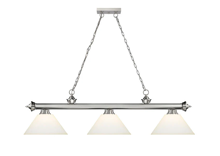 Z-Lite Cordon Brushed Nickel with Matte Opal Shades