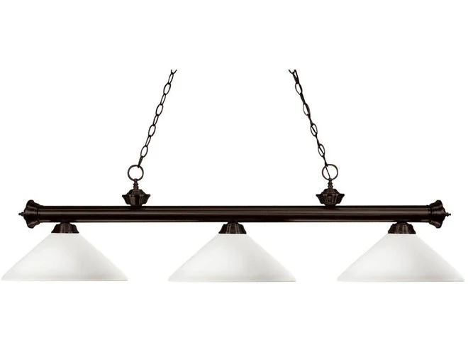 Z-Lite Riviera Angle Matte Opal Pool Table light